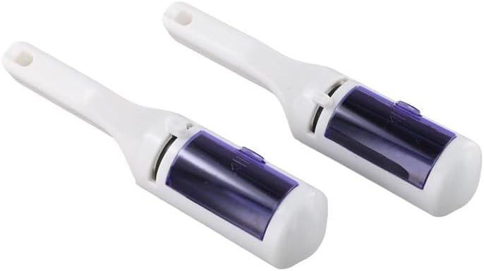 Double-Sided Rotating Lint Brush Clothes and Upholstery, Pet Hair Removal with for Compact Portable Design, Purple (2-Pack)