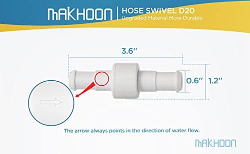 MAKHOON Upgraded Pool Cleaner Hose Ball Bearing Swivel D20 Replacement Parts for Polaris 180 280 380 3900 Pentair Pool Cleaner Ball Bearing Swivel D20 (3)