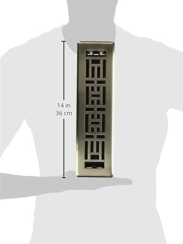 Decor Grates AJH212-NKL 2-Inch by 12-Inch Oriental Floor Register, Brushed Nickel