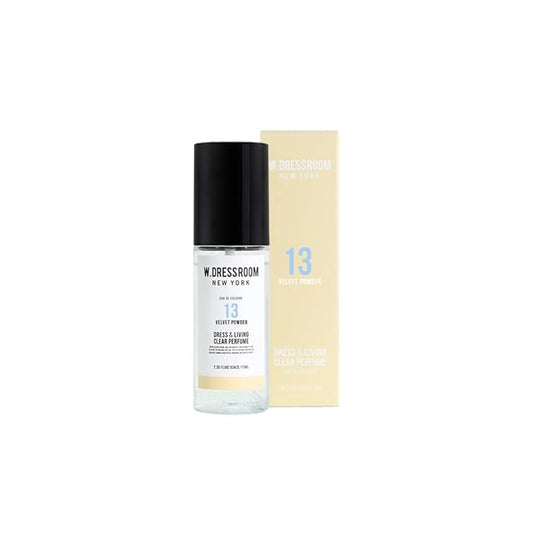 W.Dressroom No.13 Velvet Powder Dress & Living Clear Perfume (2.36 oz) - Fresh Scent for Clothes, Fabrics, Carpets & Rooms, Natural Odor Eliminator, Eco-Friendly, Water-Based