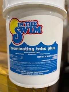 In The Swim Bromine Plus Tablets and Bromine Booster Bundle: 50 Pound Bucket of 1-inch Bromine Tablets and 2 Pound Brom Booster for Spas & Hot Tubs