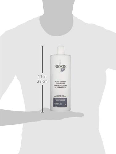 NIOXIN Scalp + Hair Thickening System 2 Conditioner| For Natural or Untreated Hair with Progressed Thinning| With Niacinamide and Biotin | 33.8 Fl oz. (Pack of 2)