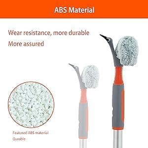 Professional Window Squeegee Cleaner, 2 in 1 Shower Squeegee with Extension Pole, 62‘’ Telescopic Window Washing Equipment with Bendable Head, Glass Cleaning Tools for Indoor/Outdoor High Window