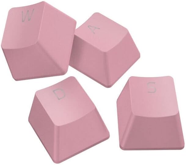Razer PBT Keycap + Coiled Cable Upgrade Set: Durable Doubleshot PBT - Universal Compatibility - Keycap Removal Tool & Stabilizers - Tactically Coiled & Designed - Braided Fiber Cable - Quartz Pink