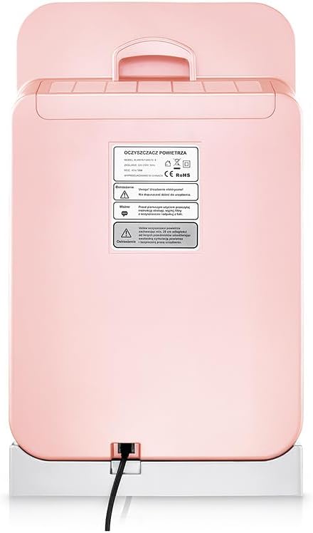Air Purifier for Home - Smart WiFi App - Ultra Quiet 20 dB - Removes Allergens, Smoke & Odors - 99.97% Particle Filtration - Up to 1200 ft - Klarta Forste Pink