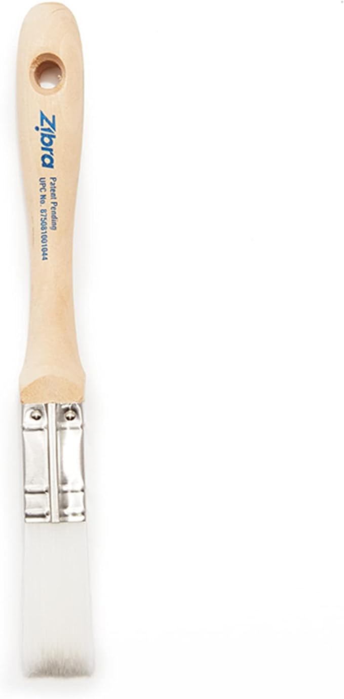 Zibra Square Paint Brush for Painting Murals, Details, Narrow Trim and Windows, 1-inch, Artist Brush