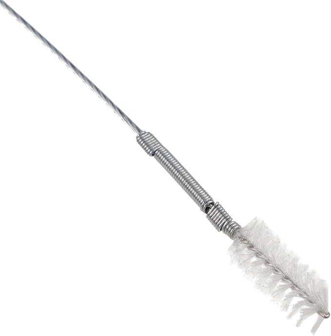 Flexible Drain Cleaning Brush 150CM Stainless Steel Wire with Nylon Bristles Long Pipe Cleaner for Car Sunroof Refrigerator Drain Hose Blockage Remover for Curved Tubing Under 90 Degrees