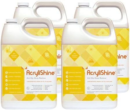 AcryliShine Floor Finish Wax Gloss Restorer & Cleaner - Case of 4 Gallons…