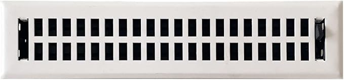 Empire Register Co, Premium Home Vent Covers - 2x14 inch, Modern Contemporary Design, White Finish, Heavy Duty Air Flow Direction Floor Registers, Metal Damper Attached