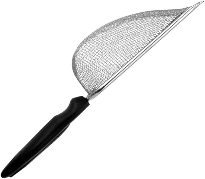 2pcs Cat Litter Scoop, Portable Reptile Sand Scooper, Stainless Steel Fine Mesh Scoop Shove-l for Litte-r Box, Sand Bedding, Easy to Clean and Durable(Color:Silver)