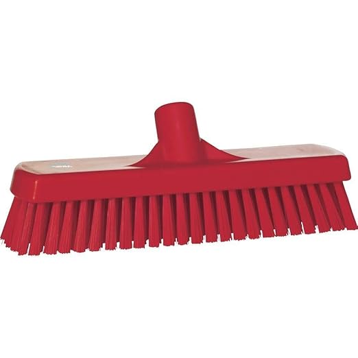 Vikan 70604 Brush,Wall/Floor Scrub,Stiff,12",PP/PBT,Red