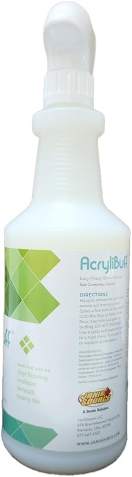 Acrylibuff Spray-On Buff Floor Wax Gloss Restorer, Quart (3-Pack)