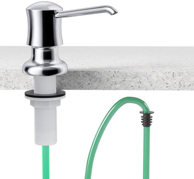 Samodra Sink Soap Dispenser and Extension Tube Kit, ABS Pump Head Bronzed Built in Design with 39” Extension Tube to Soap Bottle, No More Messy Refills(No Bottle) Chrome