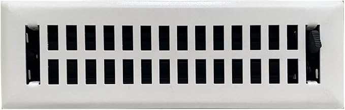 Empire Register Co, Premium Home Vent Covers - 2x10 inch, Modern Contemporary Design, White Finish, Heavy Duty Air Flow Direction Floor Registers, Metal Damper Attached