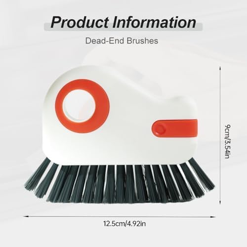 2 in 1 Groove Cleaning Brush Window Track Cleaning Tools, 2025 New Hard Bristle Crevice Cleaning Brush with Hidden Scraperfor Sliding Door Track, Window Sill, Shutter Door(Orange,1pcs)