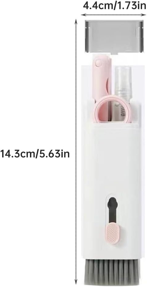 7 in 1 Laptop Cleaning Kit Keyboard Cleaner,Computer Screen Cleaning Brush Tool,Computer Cleaning Tools Kit Corner Gap Duster Keycap Puller(Pink)