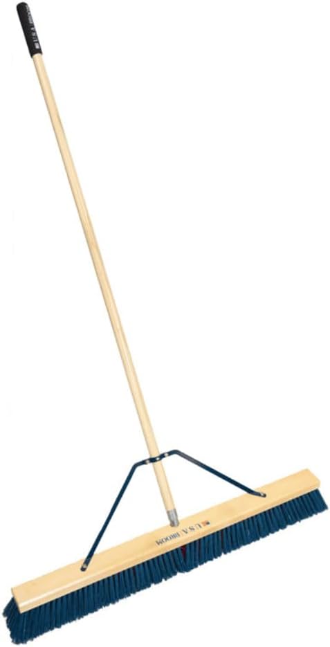 2-Pack - 36" Heavy Duty Outdoor Push Broom with 60" Handle. Ideal for Asphalt, Concrete & Heavy Debris. Durable American Made Steel Brackets-Stainless Steel Hardware. No Plastic. 100% USA Made