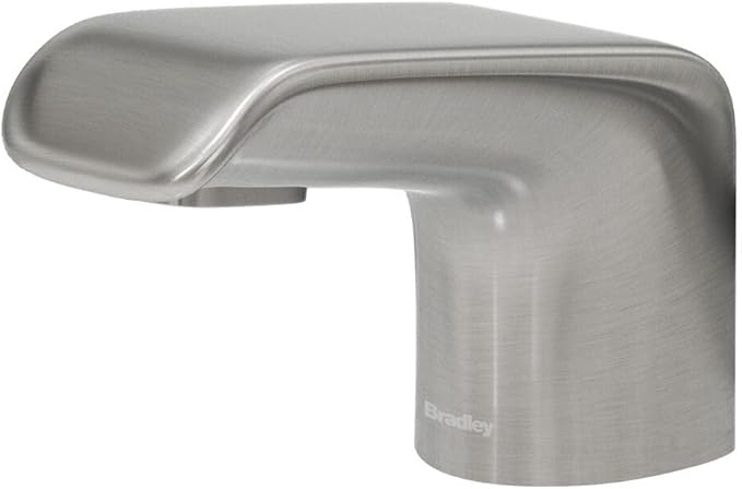 Bradley Linea Liquid Soap Dispenser, Sensor Activated, Ring Light Indicates Low Battery Soap or Overflow, Deck Mounted, Auto Top Fill, Brushed Stainless Steel