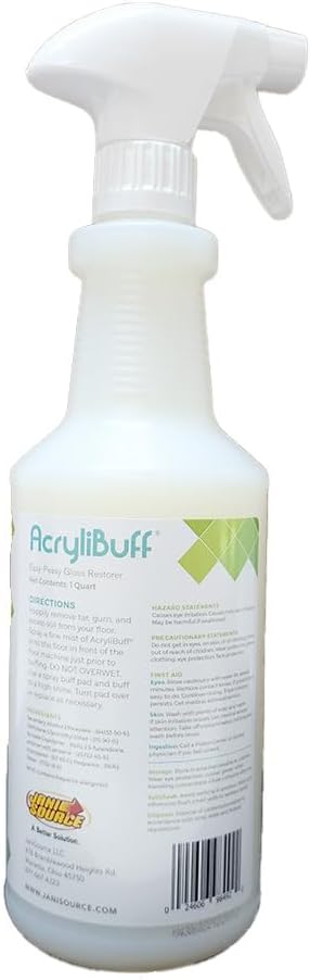 AcryliBuff Floor Spray On Buff Gloss Restorer, 1 Quart…