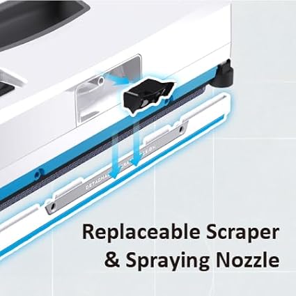 HOBOT-SP10 iScraper Window Cleaning Robot, Spray-Sweep-Scrape, 6000Pa Suction, App + Remote Control, Framed/Frameless Glass, Indoor/Outdoor Use
