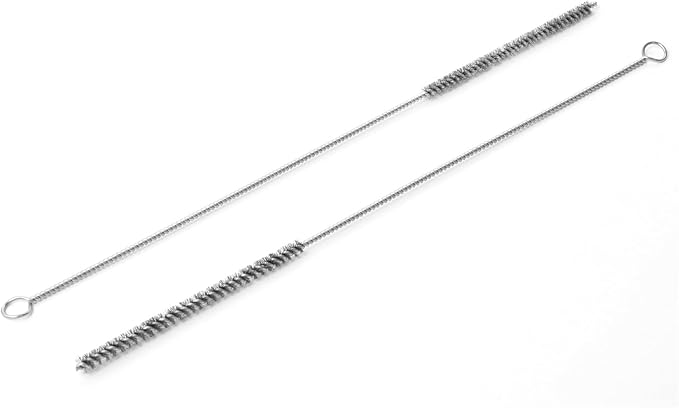 12 Inch Pipe Cleaning Brush Set with Stainless Steel Bristles, Steel Wire Tube Brush Kit for Auto Parts Polishing, Machining, Bottles, Tubes, Etc.（6mm-2pcs）