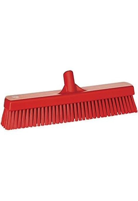 Vikan 70624 Brush,Wall/Floor Scrub,Stiff,19",PP/PBT,Red