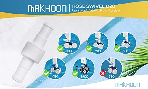 MAKHOON Upgraded Pool Cleaner Hose Ball Bearing Swivel D20 Replacement Parts for Polaris 180 280 380 3900 Pentair Pool Cleaner Ball Bearing Swivel D20 (3)