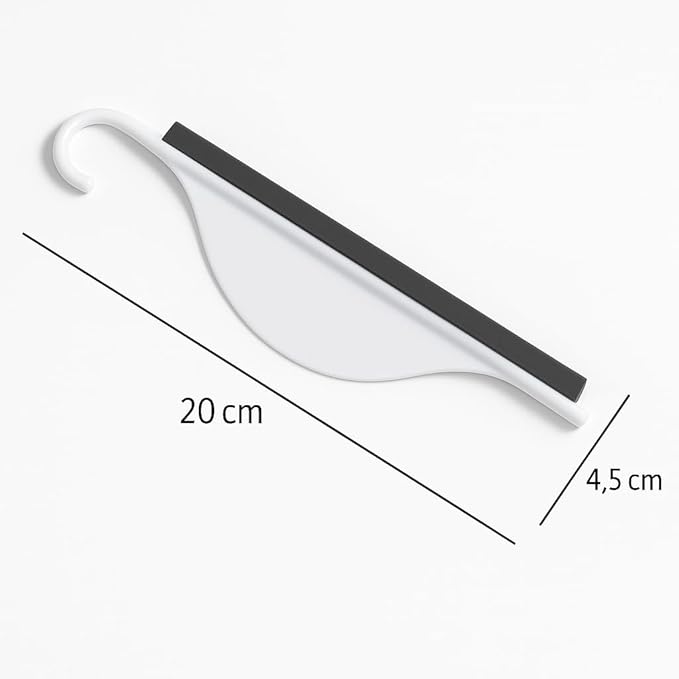 Mini Shower Squeegee for Glass Doors – Small Handy Bathroom, Countertop & Window Cleaner with Rubber Blade and Hook for Tile Walls, Mirrors, Kitchen Sink - Pack of 2