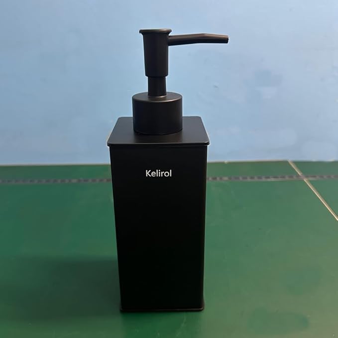 Soap Dispenser Matte Black,Table Standing for Bathroom Kitchen and Hotel, Anti-Rust with Durable Aluminium