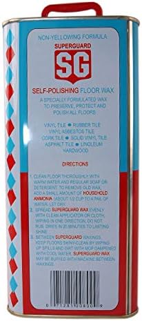 Safeguard 1 Gallon 128 OZ Fluid Ounce Industrial Strength Self Polishing Floor Wax For All Floors