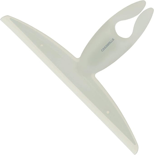 Casabella, White 44037 Clip on Silicone Squeegee, 10-1/8" x 1-1/4" x 6-3/4" h