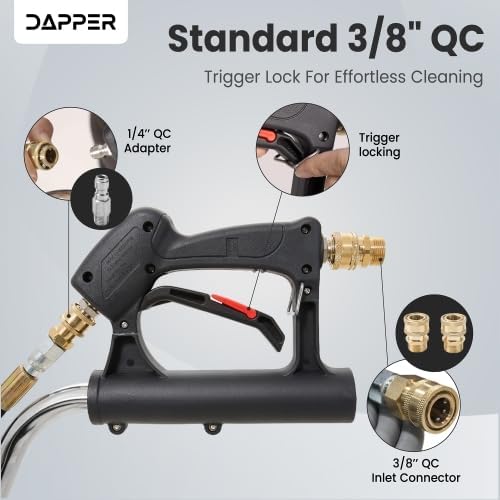18 in. Pressure Washer Surface Cleaner in Stainless Steel w/Handles & Wheels, 4350 Max PSI, 3/8" Connector & 2 Adapters Ideal for Driveways, Sidewalks, Patios, Decks