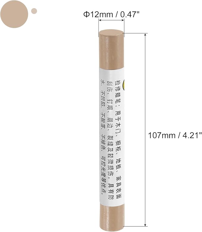 uxcell Furniture Repair Crayons, 3Pcs - Wood Wax Filler Stick, Furniture Markers Touch Up - for Scratches Holes Tables Desks Wooden Floors Cover Ups, Light Cloth Pattern