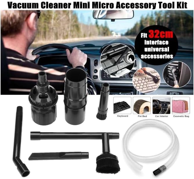 9 Piece set Mini Micro Tool Universal Vacuum Cleaner Attachments, Vacuum Attachment Kit w/Keyboard Crevice Cleaning Tool Part 32-4901-04