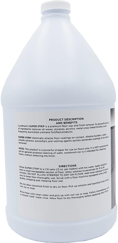 Lundmark Super Strip, Heavy-Duty Floor Stripper Concentrate Wax Remover, 1-Gallon, 3266G01-4