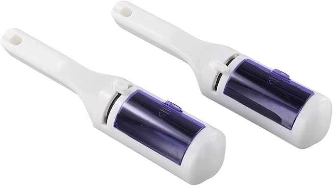 Double-Sided Rotating Lint Brush Clothes and Upholstery, Pet Hair Removal with for Compact Portable Design, Purple (2-Pack)