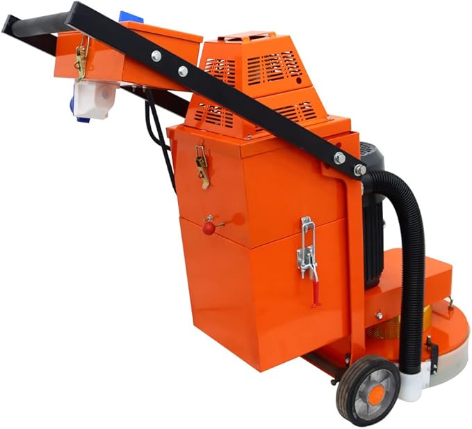INTSUPERMAI Concrete Floor Polisher Hand-push Concrete Grinding Machine Cement Ground Grinder Floor Grinder Ground Polishing Machine for Restore New and Old Ground Vacuum Dust with Built-in Fan 220V