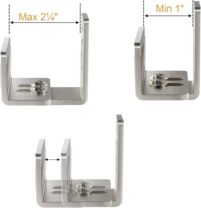 EaseLife Sliding Barn Door Bottom Floor Guide,U Shape,Flexible Adjustable Fit Distance,Flush Flat Bottom Design,Wall Mount System,for Door & Cabinet,Brushed Nickle,2 Pack