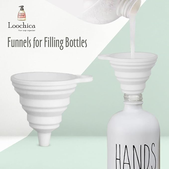 2 Pack Glass Soap Dispenser Set, Hand and Dish Glass Soap Dispensers for Kitchen Sink, Kitchen Soap Dispenser Set Suitable for Black and White Kitchen Décor