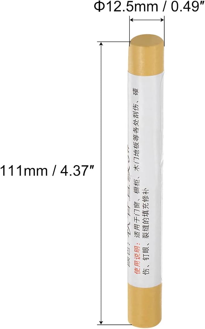 uxcell Wood Wax Filler Stick Furniture Crayons Wooden Repair Wax Filler Stick Touch Up Wax Paint Pens for Scratches Holes Floor Laminate Tables Desks Light Earth Yellow