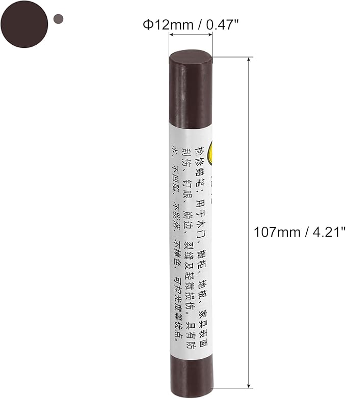 uxcell Furniture Repair Crayons, 3Pcs - Wood Wax Filler Stick, Furniture Markers Touch Up - for Scratches Holes Tables Desks Wooden Floors Cover Ups, Black Walnut