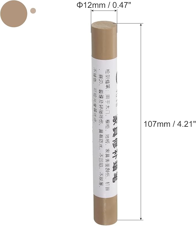uxcell Furniture Repair Crayons, 3Pcs - Wood Wax Filler Stick, Furniture Markers Touch Up - for Scratches Holes Tables Desks Wooden Floors Cover Ups, Brown Grey Pattern