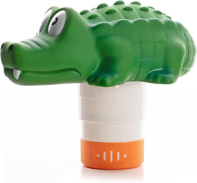 XY-WQ Chlorine Floater, Floating Pool Chlorine Dispenser (Alligator), Fits 1 and 3 Inch Tablets for Large and Small Pools, Hot Tub, Spa