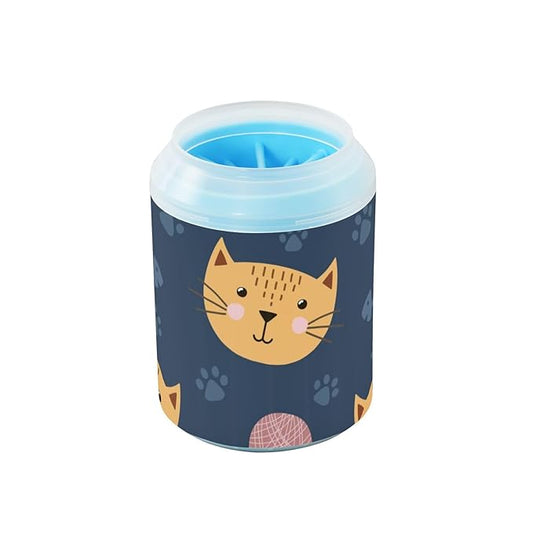 Dog Paw Cleaner Cups for Dogs Pet Foot Washer Paw Scrubber for Medium Small Dogs Cats Cleaning Cup Brown Cat Paws Bone