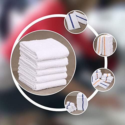 GOLD TEXTILES 120 PC New Cotton Blend White Restaurant Bar Mops Kitchen Towels 28oz (10 Dozen) (120, White)