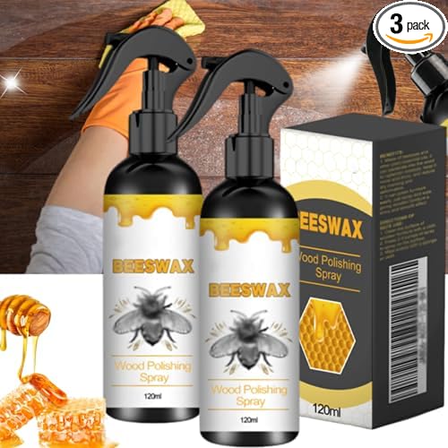 Natural Beeswax Care Spray & Restorer, Beeswax Spray For Wood, Bees wax Sprays Cleaner, Wood Floor Polish, For Leather & Furniture Polish (2PC)