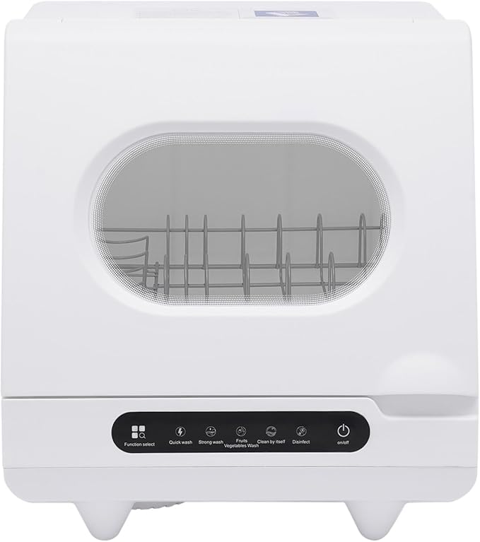 Portable Mini Dishwasher Countertop, 1200W 5 Washing Programs Display Washing Programs Table Top Dishwasher, With 360°Dual Spray, for Apartments& RVs, 158℉ High-Temp