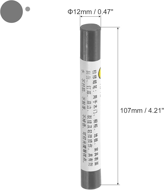 uxcell Furniture Repair Crayons, 3Pcs - Wood Wax Filler Stick, Furniture Markers Touch Up - for Scratches Holes Tables Desks Wooden Floors Cover Ups, Cement Gray