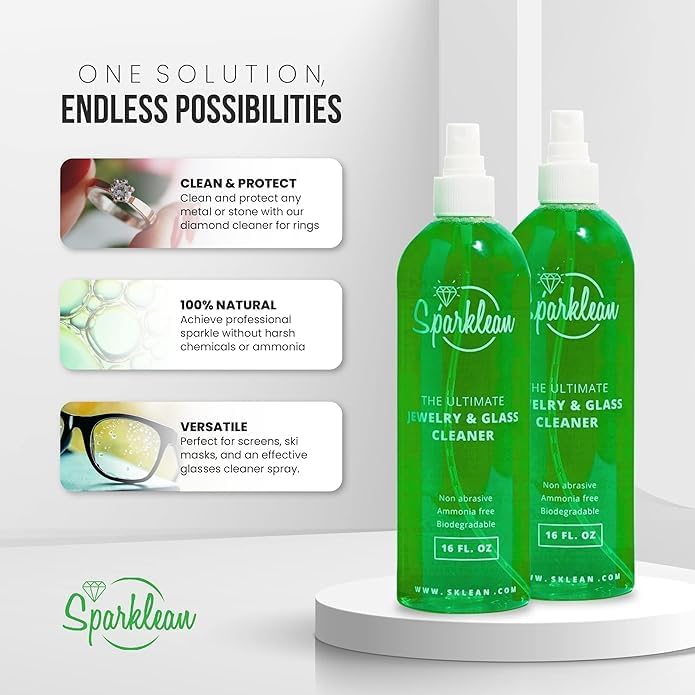 Jewelry Cleaner Solution | Premium Jewelry Cleaner for All Jewelry | Spray Natural Free of Toxins and Ammonia|Silver, Gold and Diamond Cleaner | & Anti Tarnish Spray for Jewelry