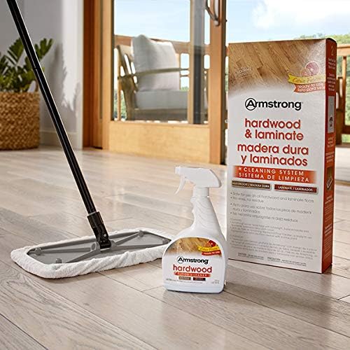 Armstrong Hardwood and Laminate Cleaning System With Spray Cleaner, Mop and Cloth Mop Cover Kit